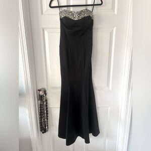 Vintage Y2K Formal Prom Dress Strapless Beaded